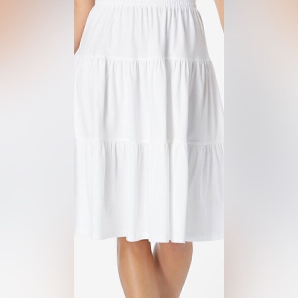 🛍️Women’s Hyfve Tiered Midi Skirts  Color:White available in Sizes:M,and Small
